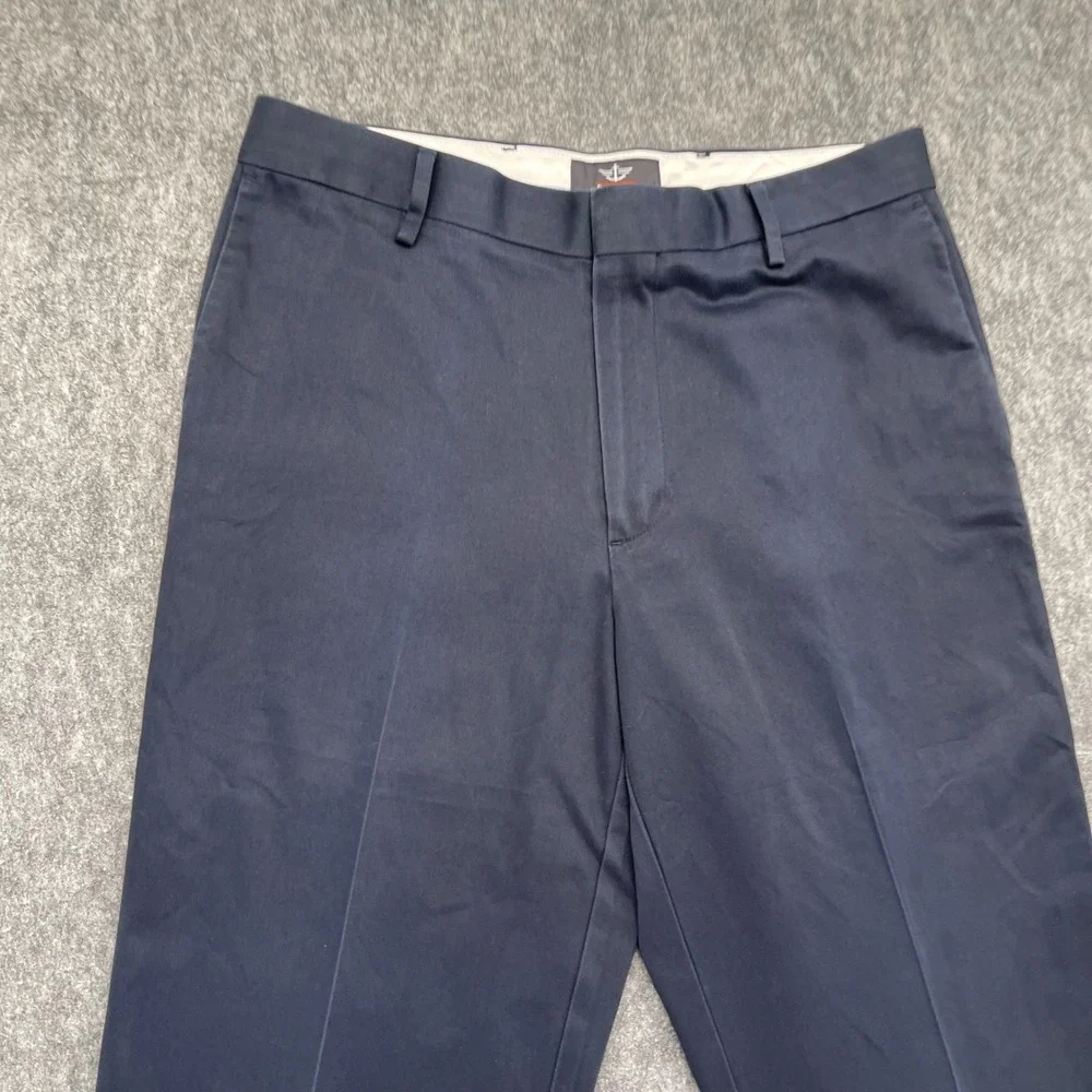 Dockers Pants Mens 32x32  Essential Khaki D2 Straight Fit Cotton Chinos Blue
